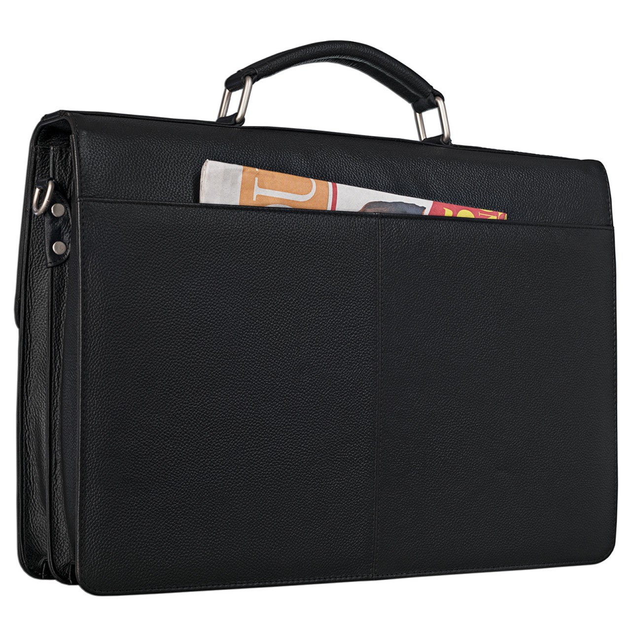 schwarze klassische Aktentasche Businesstasche Leder schwarz