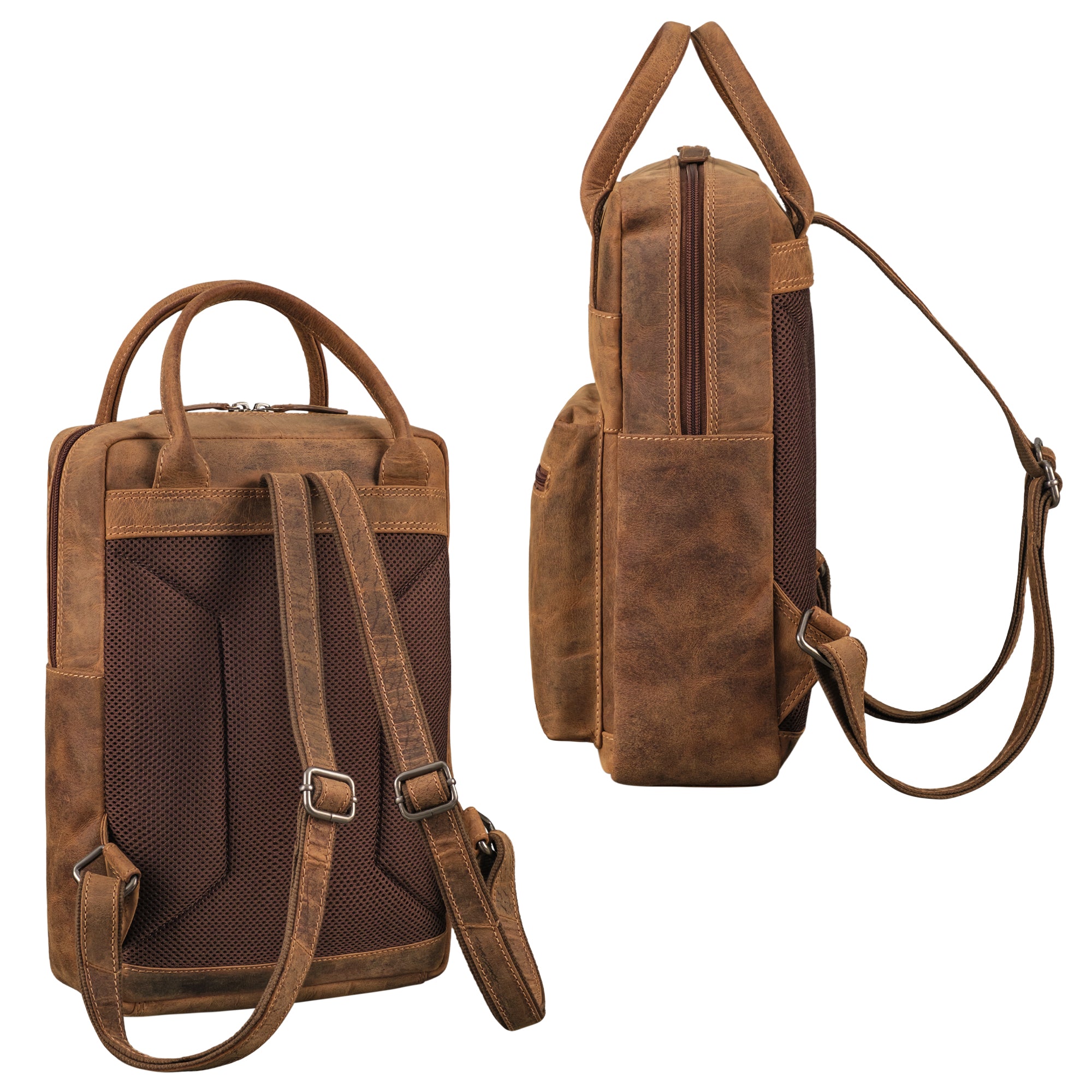 damen rucksack echt leder braun