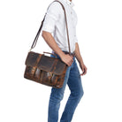 Braune Umhängetasche Leder Herren
