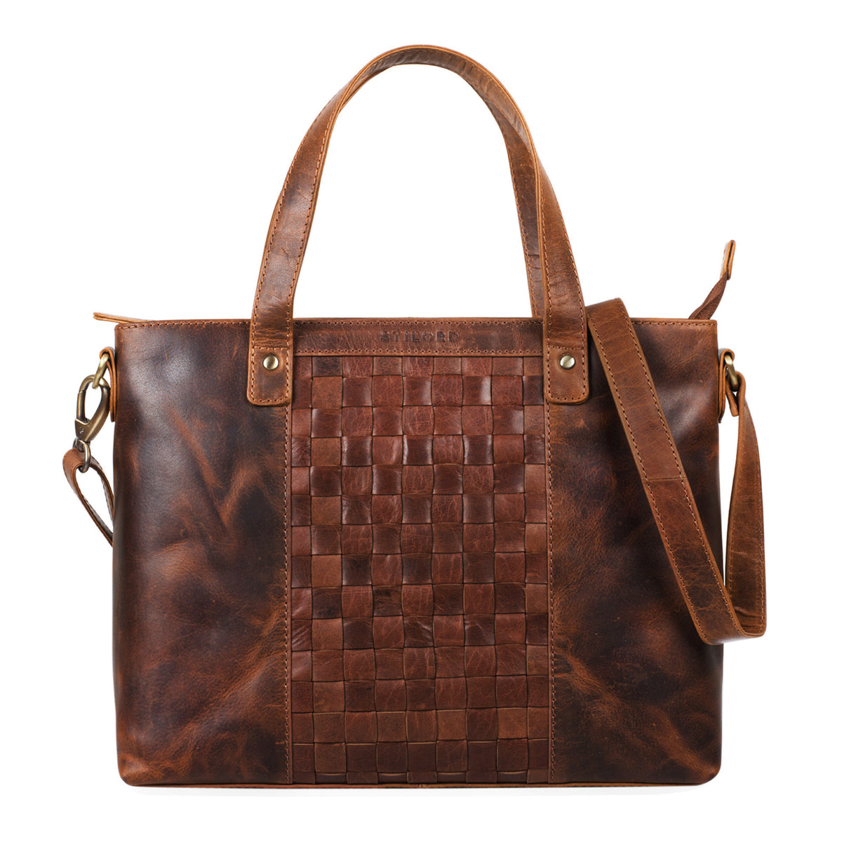 Leder Damenhandtasche mittel gross