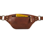 Elegante Echtleder Leder Hüfttasche braun