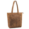 Tote Bag Leder braun aus der schrägen Frontalperspektive