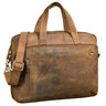 Braune Premium Leder Aktentasche Herren Laptoptasche 15 Zoll Ledertasche DIN A4 Mit Griff & Schultergurt